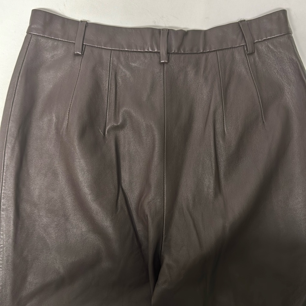 Doncaster Brown Leather Pants Size 8 - Picture 4 of 11